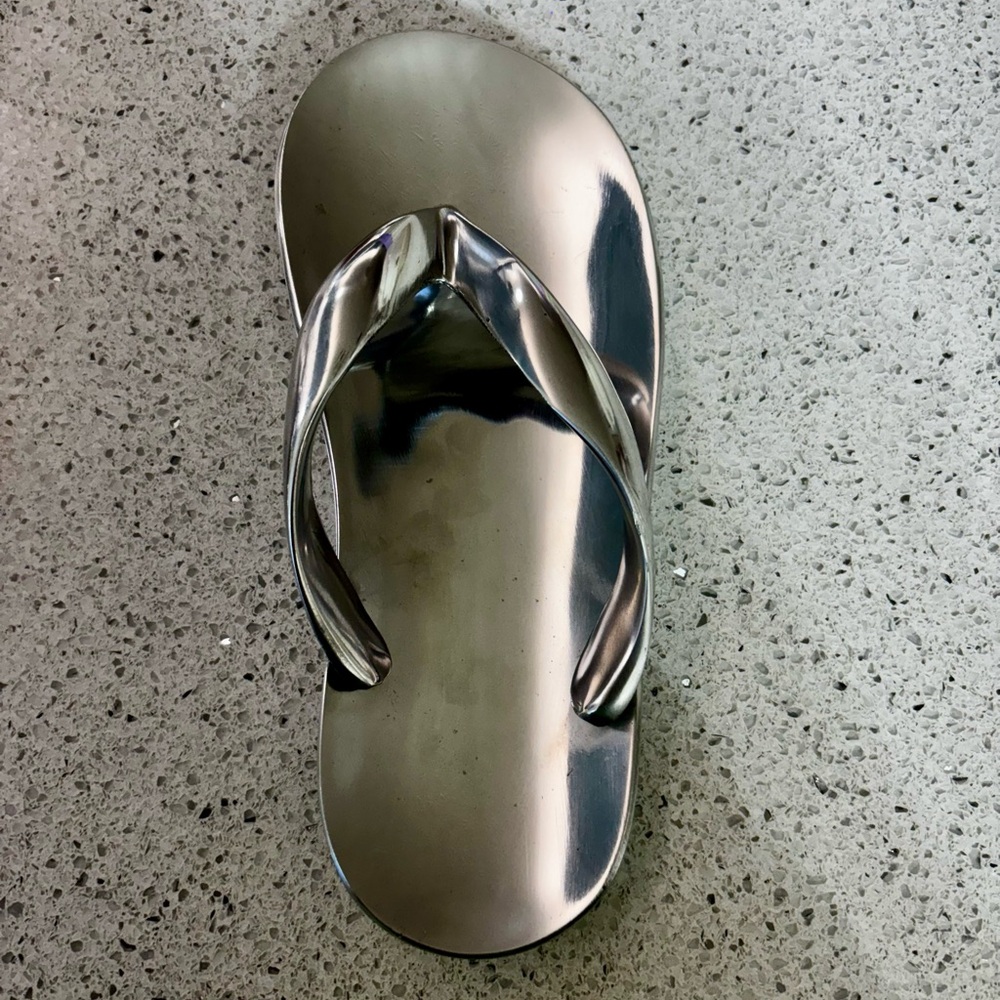 Metallic Silver Flip Flop Sandal